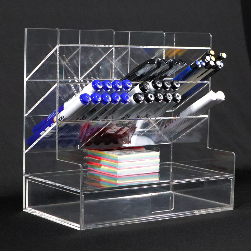 亞克力筆架工廠定制文具收納盒定做